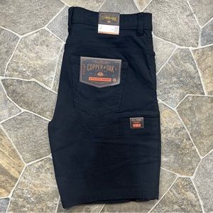 The Authentic Copper & Supply Co. Flat Front Black Utility Shorts